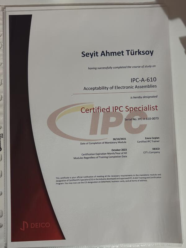 IPC-A-610 sertifikası